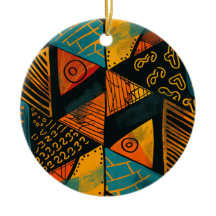  Colourful background with African motifs