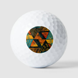 Colourful background with African motifs Golf Balls