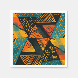 Colourful background with African motifs Napkin