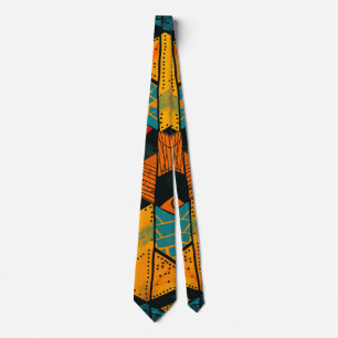 Colourful background with African motifs Tie