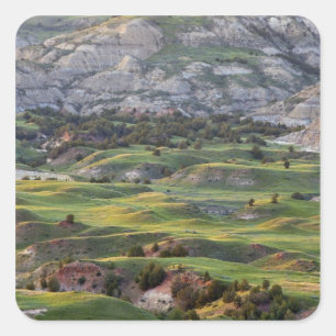 Colourful badlands from Buck Hill overlook in Square Sticker