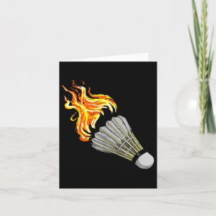 Colourful Badminton Flame Shuttle Art Sports Card