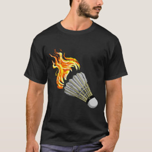 Colourful Badminton Flame Shuttle Art Sports T-Shirt