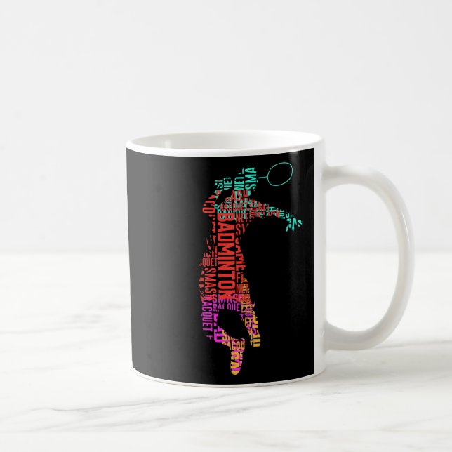 Colourful Badminton Player _ Shuttle Racket _ Badm Coffee Mug (Right)