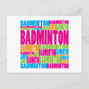 Colourful Badminton Postcard