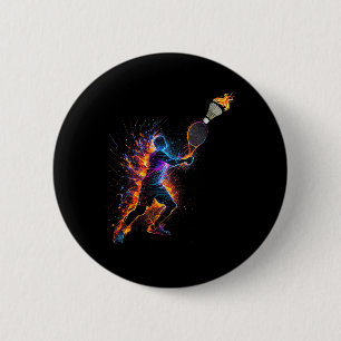 Colourful Badminton Shuttle Art Sports 1  6 Cm Round Badge