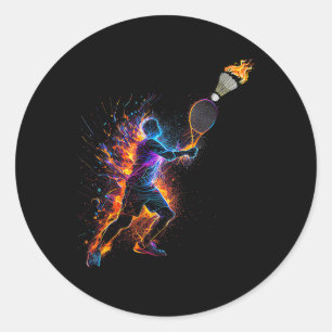 Colourful Badminton Shuttle Art Sports 1 Classic Round Sticker