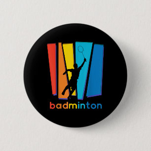 Colourful Badminton Shuttle Art Sports 6 Cm Round Badge