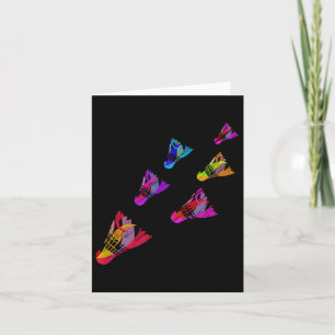 Colourful Badminton Shuttle Art Sports Card