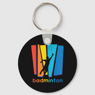 Colourful Badminton Shuttle Art Sports Key Ring