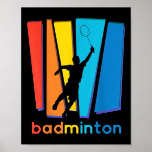 Colourful Badminton Shuttle Art Sports Poster