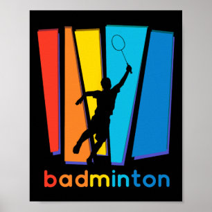Colourful Badminton Shuttle Art Sports Poster