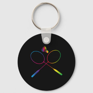 Colourful Badminton Shuttle With Shuttle Racket Key Ring