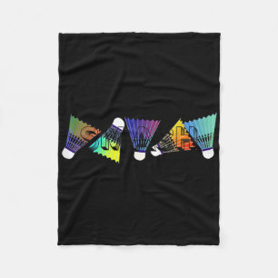 Colourful Badminton Shuttles Fleece Blanket
