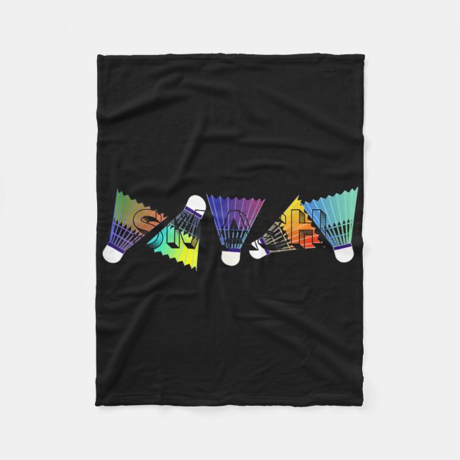 Colourful Badminton Shuttles  Fleece Blanket (Front)