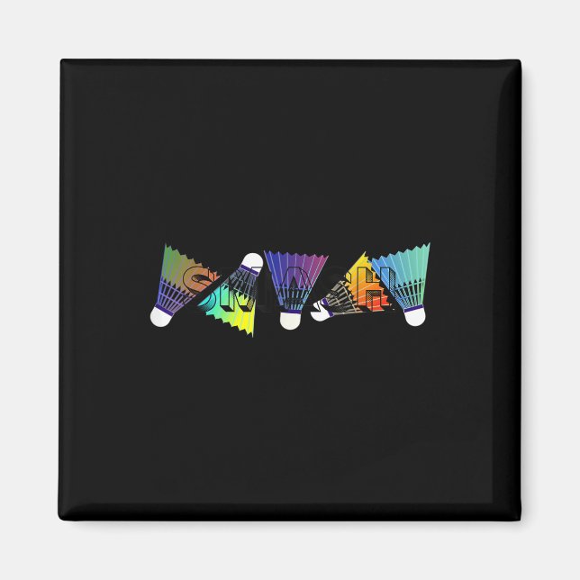 Colourful Badminton Shuttles  Magnet (Front)