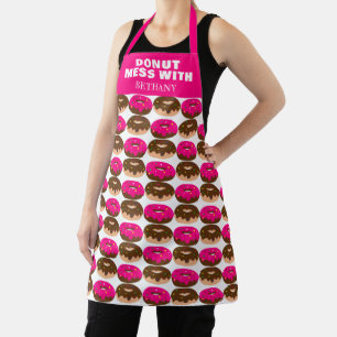 Colourful Baking Doughnut Mess With Name Apron