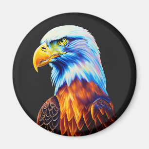 Colourful Bald Eagle Art Magnet