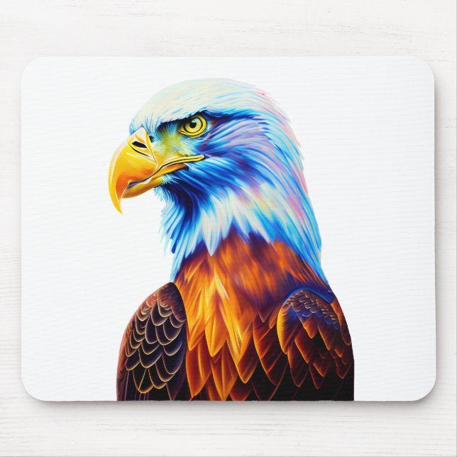 Colourful Bald Eagle Art  Mouse Pad (Front)