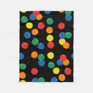 Colourful Ball Black Pattern Fleece Blanket
