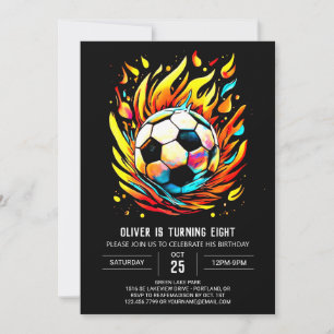 Colourful Ball Printable Soccer Birthday Invitation
