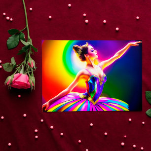 Colourful Ballerina Art Bohemian Lovely Dancer Postcard