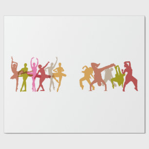 Colourful Ballerinas and Hip Hop Dancers Wrapping Paper