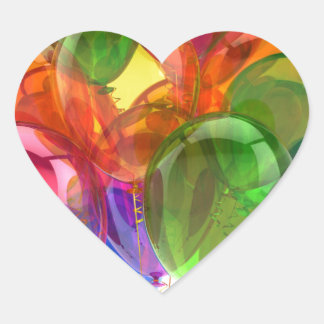 Colourful Ballons Heart Sticker