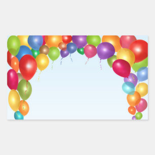 Colourful Balloon Arch Rectangular Sticker