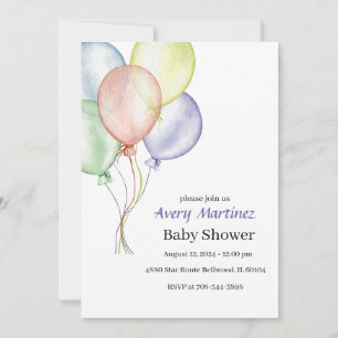 Colourful balloon Baby Shower Invitation