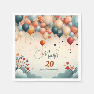 Colourful Balloon Birthday Paper Napkins