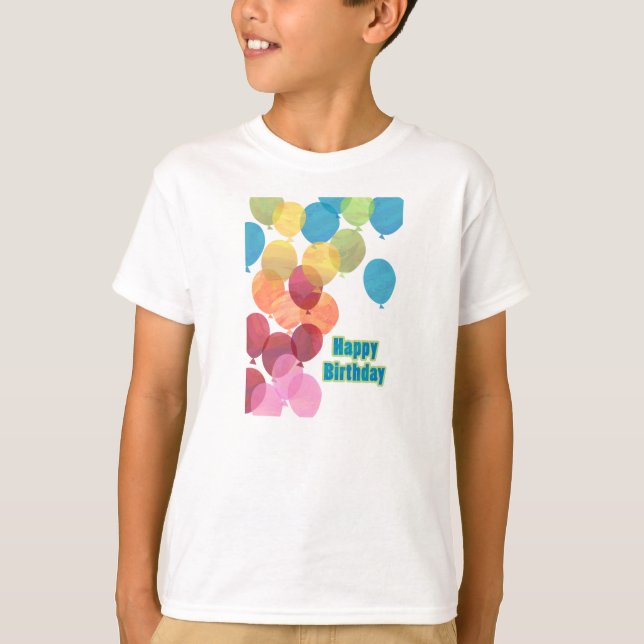 Colourful Balloon Birthday T-Shirt (Front)