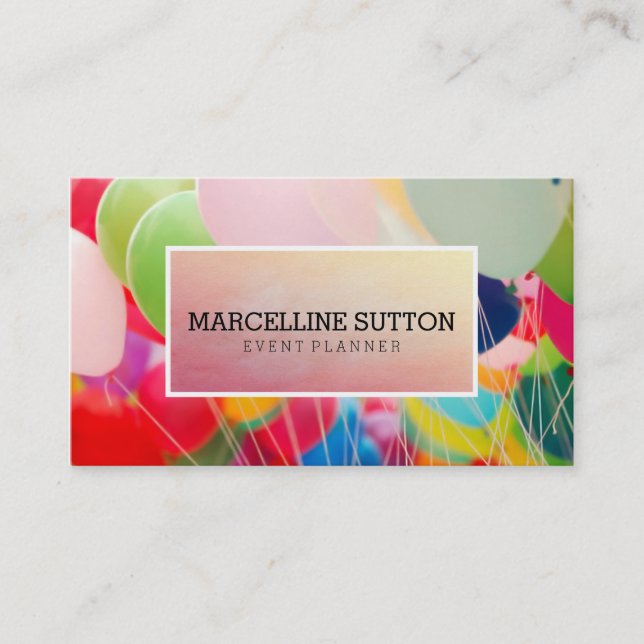 Colourful Balloon Business Card (Front)