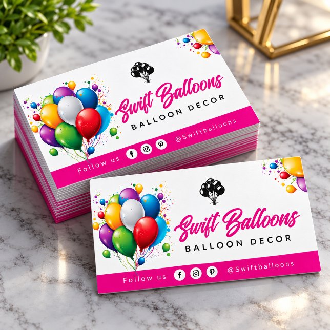 Colourful Balloon Decorator qr code card (Creator Uploaded)