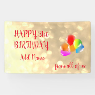 Colourful balloon design Happy 31st Birthday Banner