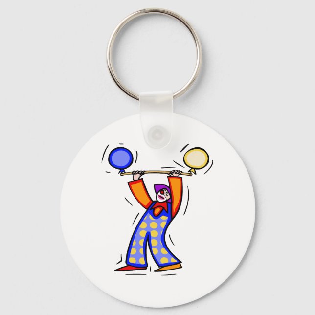 Colourful Balloon Exercise Clown Key Ring (Front)