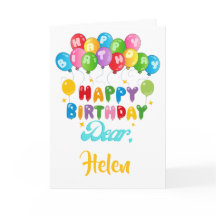"Colourful Balloon Happy Birthday Card 