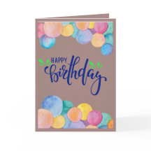 Colourful Balloon Happy Birthday Greeting Card