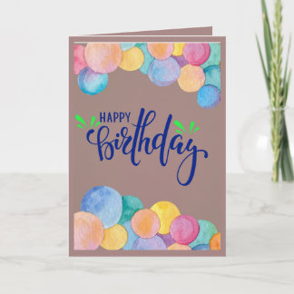 Colourful Balloon Happy Birthday Greeting Card