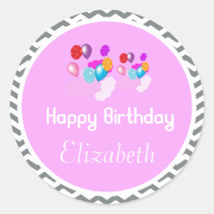 colourful balloon happy birthday pink stickers