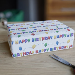 Colourful Balloon Happy Birthday Wrapping Paper