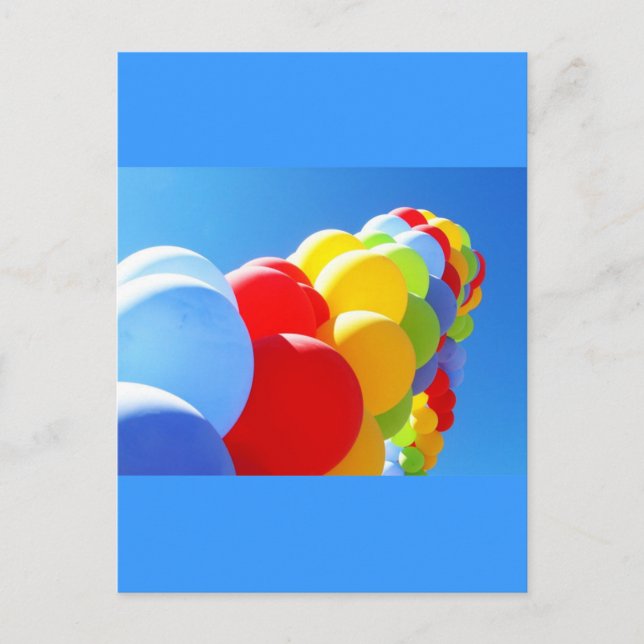 Colourful Balloon World Postcard (Front)