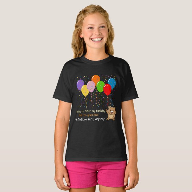 Colourful Balloons & A Happy Bear T-Shirt (Front Full)