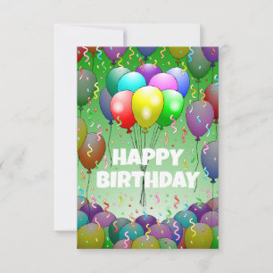 Colourful Balloons and Confetti Card