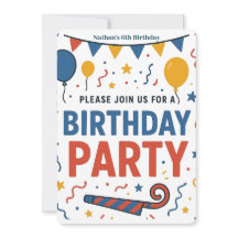 Colourful Balloons and Confetti Kids' Birthday