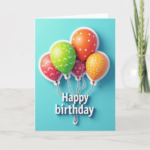 Colourful Balloons Birthday Card