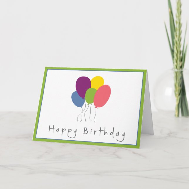 Colourful Balloons Birthday Card (Front)