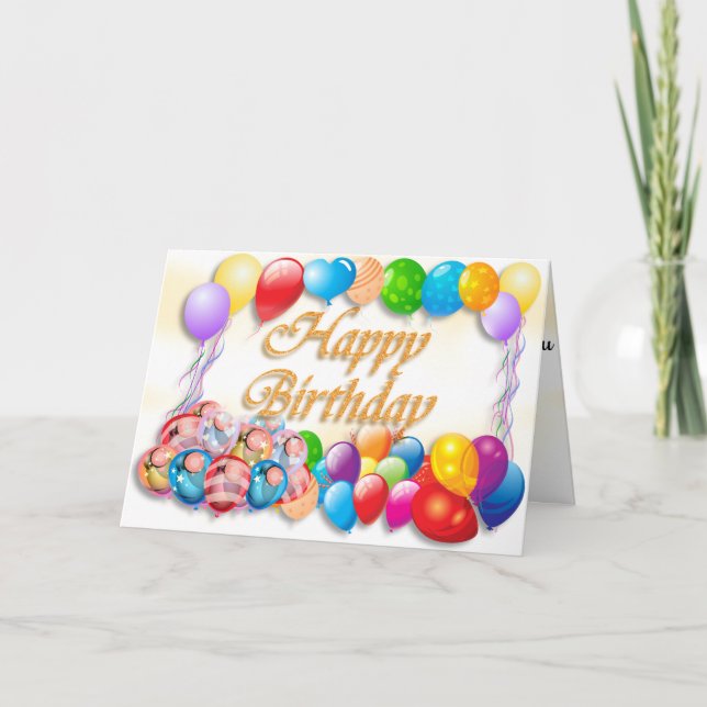 Colourful Balloons Birthday Card (Front)