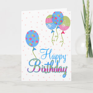 Colourful Balloons Birthday Greeting Card