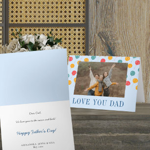 Colourful balloons blue red orange Father's Day Card